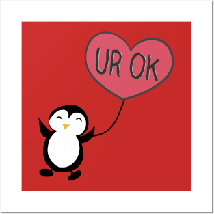 Penguin in Love UR OK Posters and Art